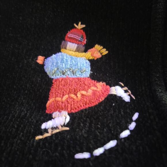 Alfred Dunner Women's Sweater Size PXL Snowflake and skaters design Front Zip - Picture 6 of 11